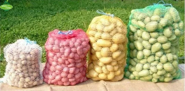 PP tubular plastic mesh bag vegetable onion raschel sack packing mesh bags for sale