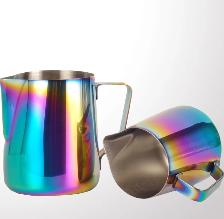 350/600/900ml Espresso Coffee Latte Art Pitcher Rainbow 304 Stainless Steel Milk Jug Milk Frothing Pitcher