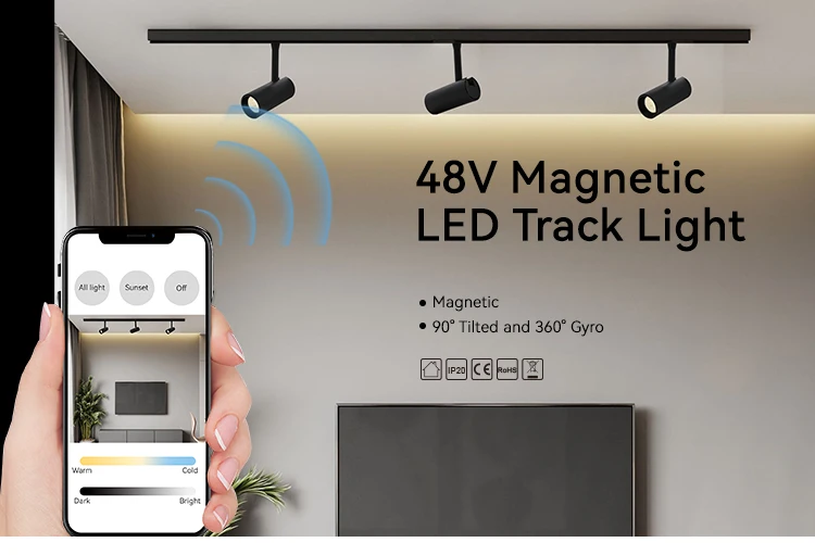 LED magnetic track light adjustable moving head spot LED track light