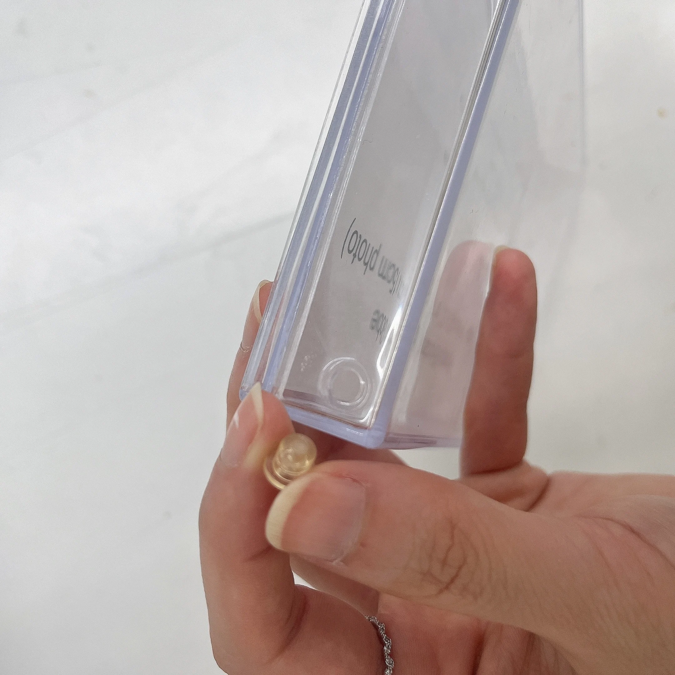 Clear 4x6 Inch Acrylic Camera Sequins Photo Frame With Liquid Snow Globe Picture Frame