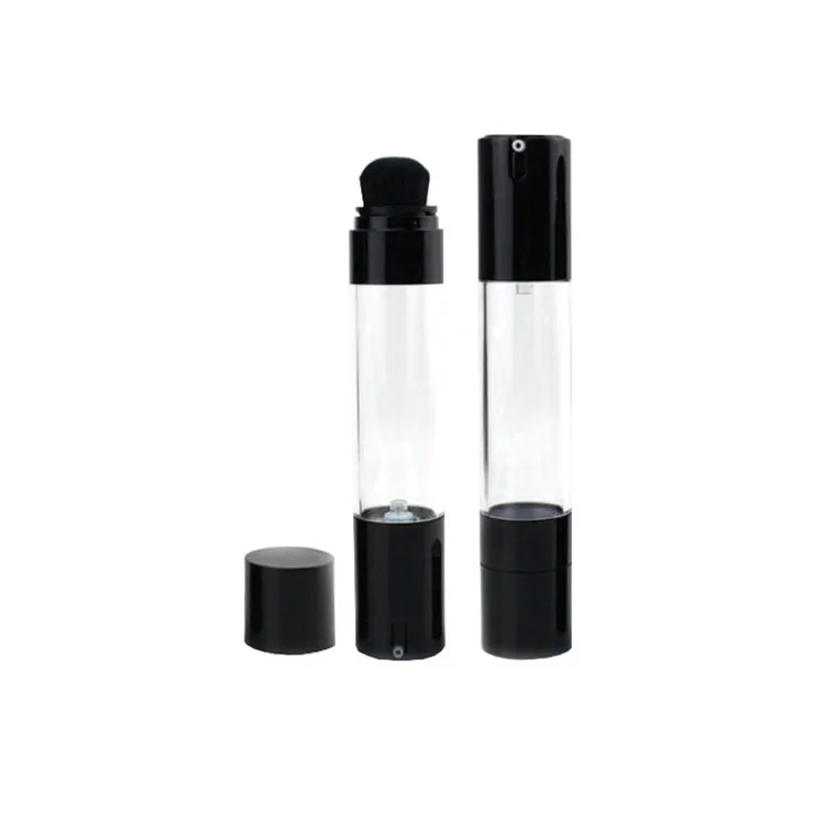 New Design Factory Price Fancy 30ml Airless Type Plastic Liquid Foundation Bottle With Sponge