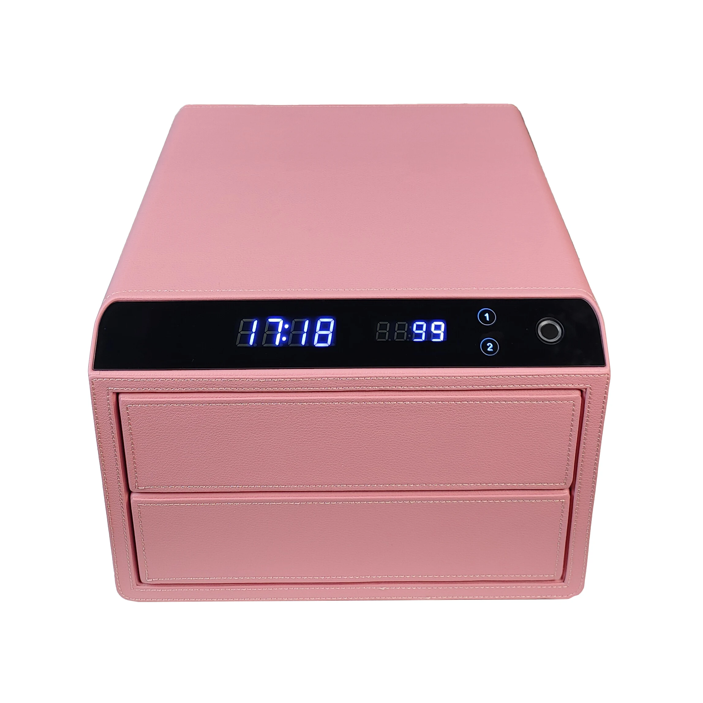 Deluxe Smart Leather Safe Household Fingerprint Digital Home Use Jewelry Security Drawer Safe