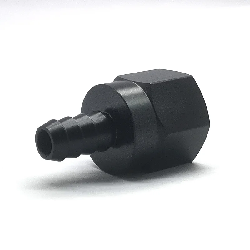CNC machining Black Straight Aluminum 10AN female Flare to 3/8 Barb Push Hose Barb Fitting Adapter