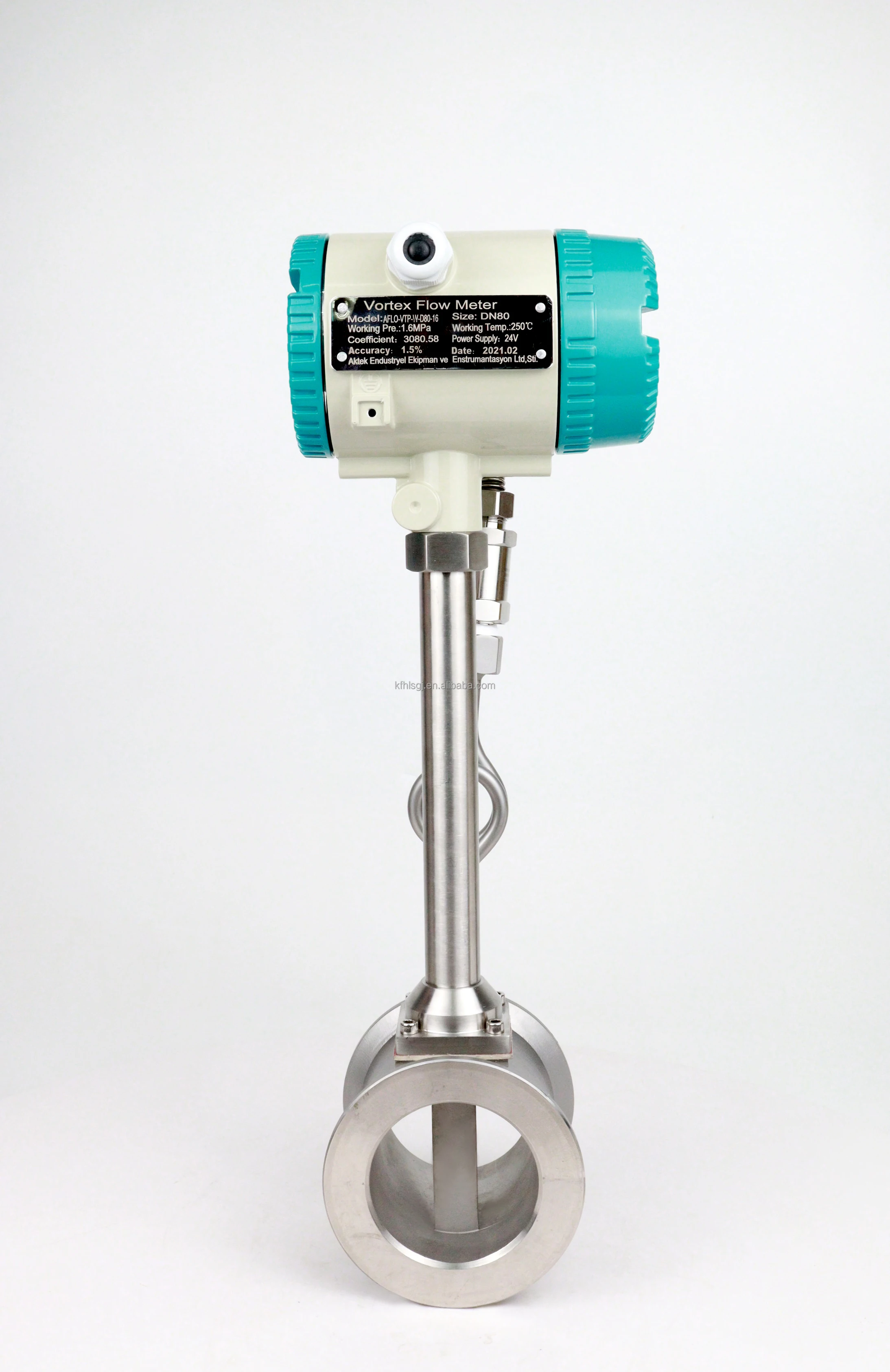 High Accuracy LCD Display Digital Steam Gas Clamp Flange Analog Compressed Air Vortex Flow Meter Measurement