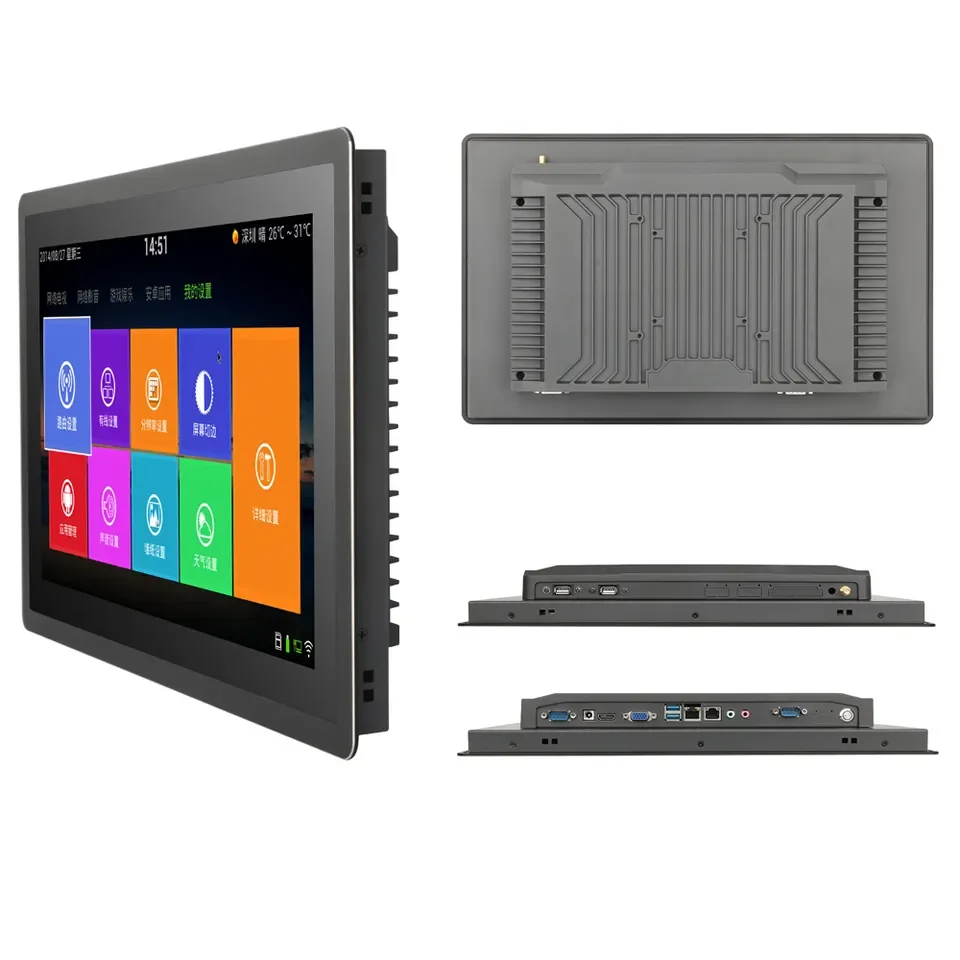Hot Sell 15.6 Fanless Industrial computer I7 I5 I3 IP65 Embedded Capacitance Touch Screen Android Industrial all in one Panel Pc