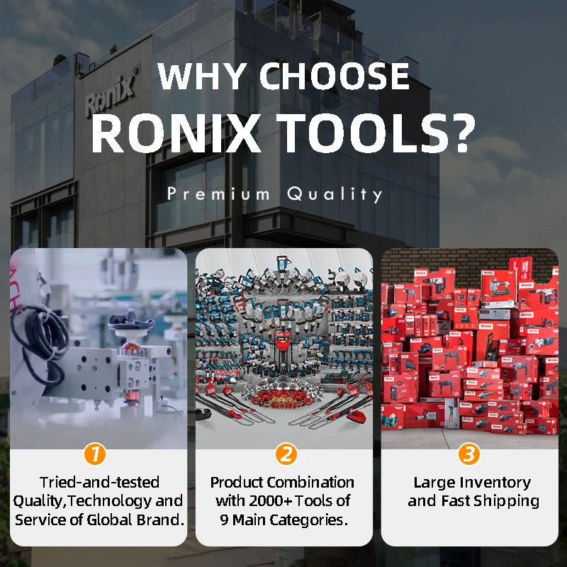 Ronix 86 серии бесщеточный литиевый аккумулятор перезаряжаемый беспроводной многофункциональный набор инструментов для деревообработки садовый ручной