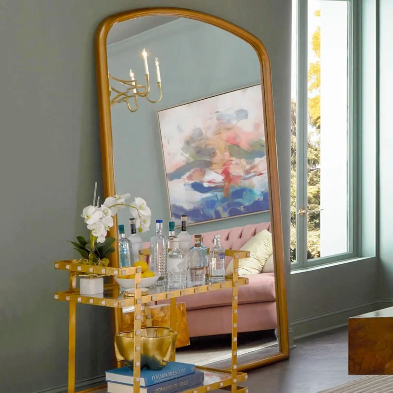 Hot selling new design antique oversize ornate Nordic full body length large size arch shape floor mirrors