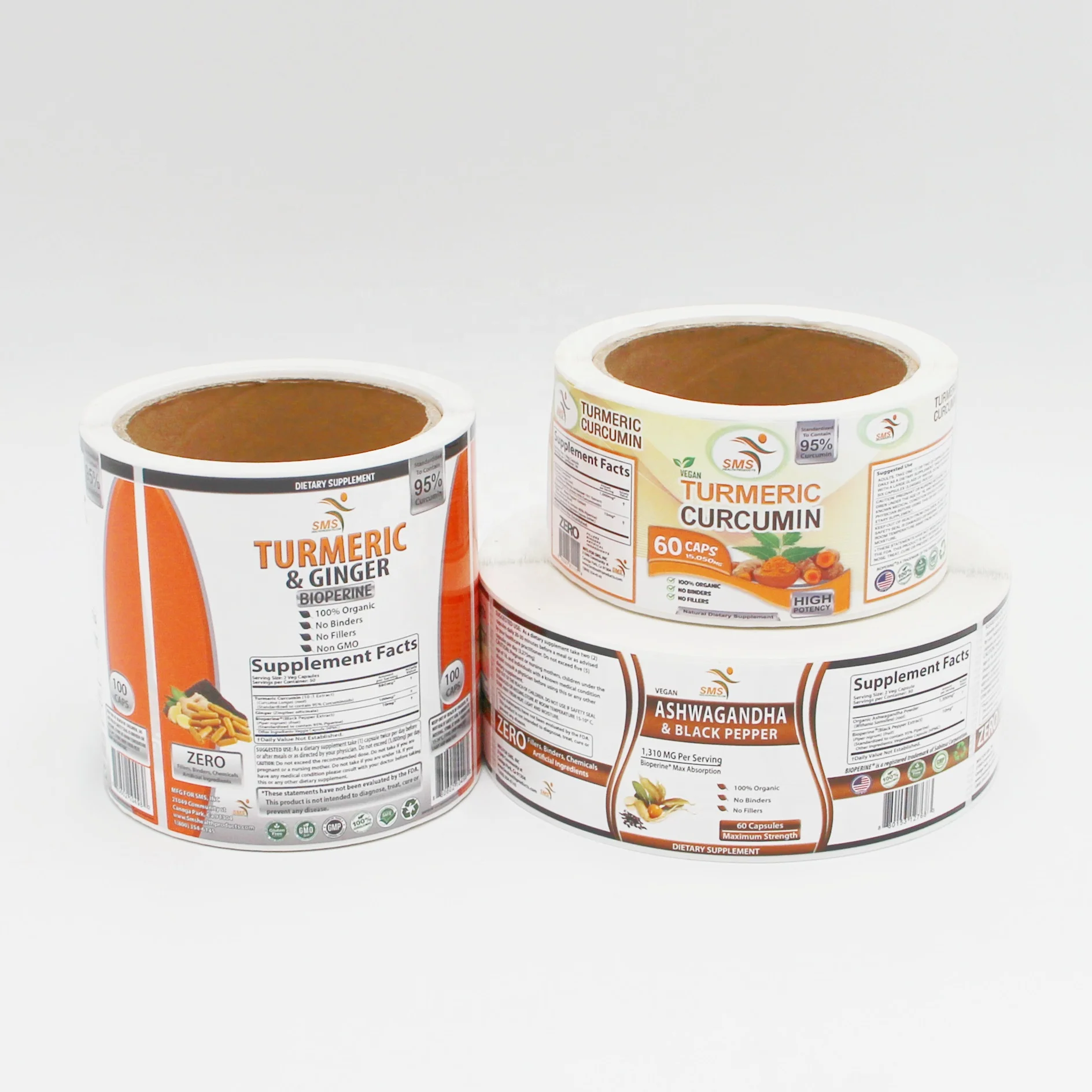 Company Logo Label Customize Stickers Personalized Adhesive Waterproof Capsules Bottle Labels Packaging Labels for Jars