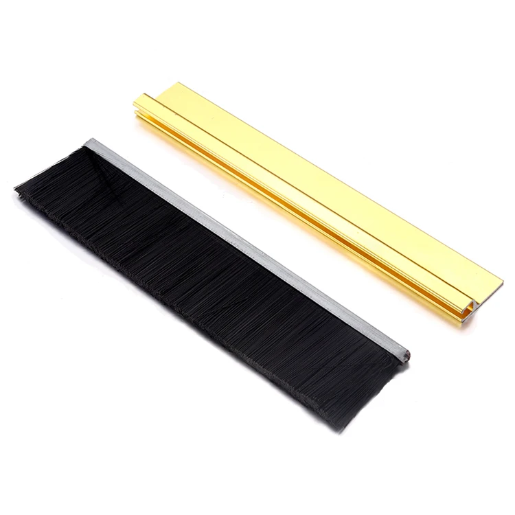 
Customized Strip brush by Aluminum stents Mechanical seal industrial strip brush Door seal Nylon strip brush 
