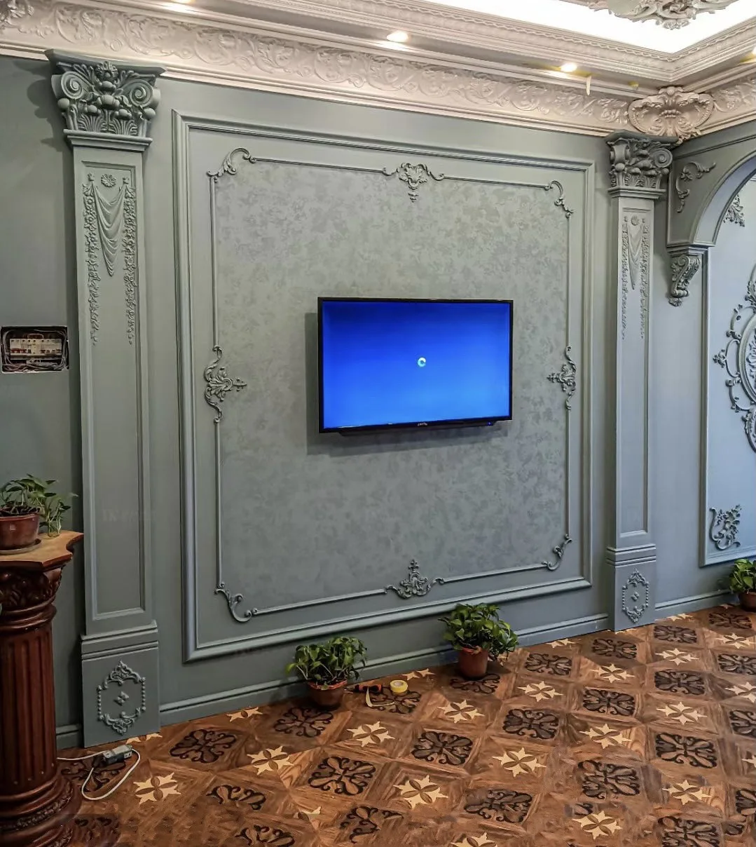 Malaysia Polyurethane Foam Molding Frame Cornice Dentil Moulding for House