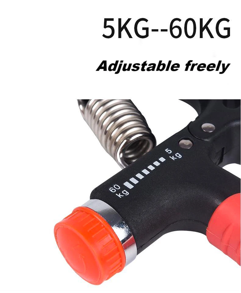 5-60kg Smart Counting Grip Strengthener Gripper R-Shape Adjustable Hand Grip Pinch Carpal Expander