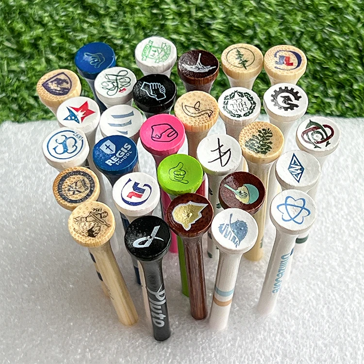 Hot Selling High Quality Custom Logo Printing 54/70/83mm Bamboo Durable Stable Golf Tees