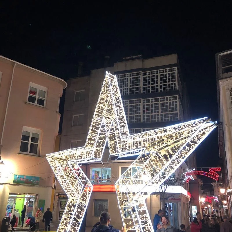 Новое Рождественское украшение, 3D светодиодные огни в виде звезд