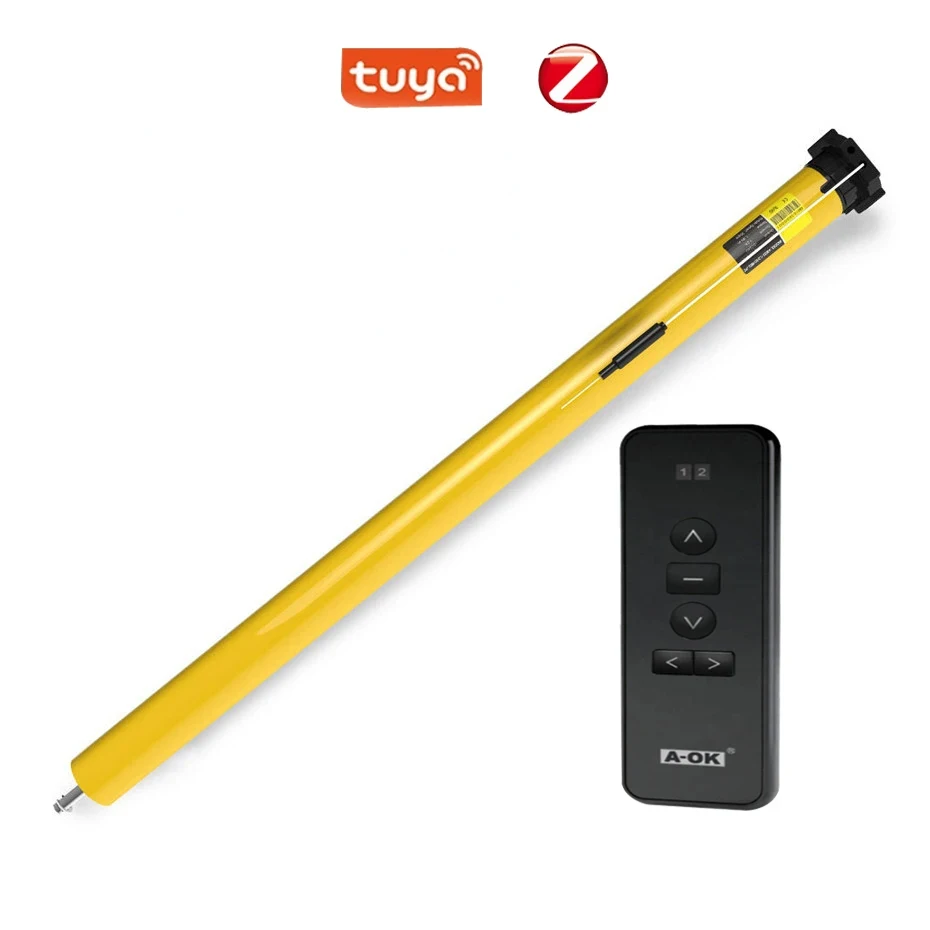 AOK AM25 Smart Tuya Zigbee Tubular Motor RF433 Remote Roller Shutter Automatic Curtain Motor 25 mm for Motorized Roller Blinds