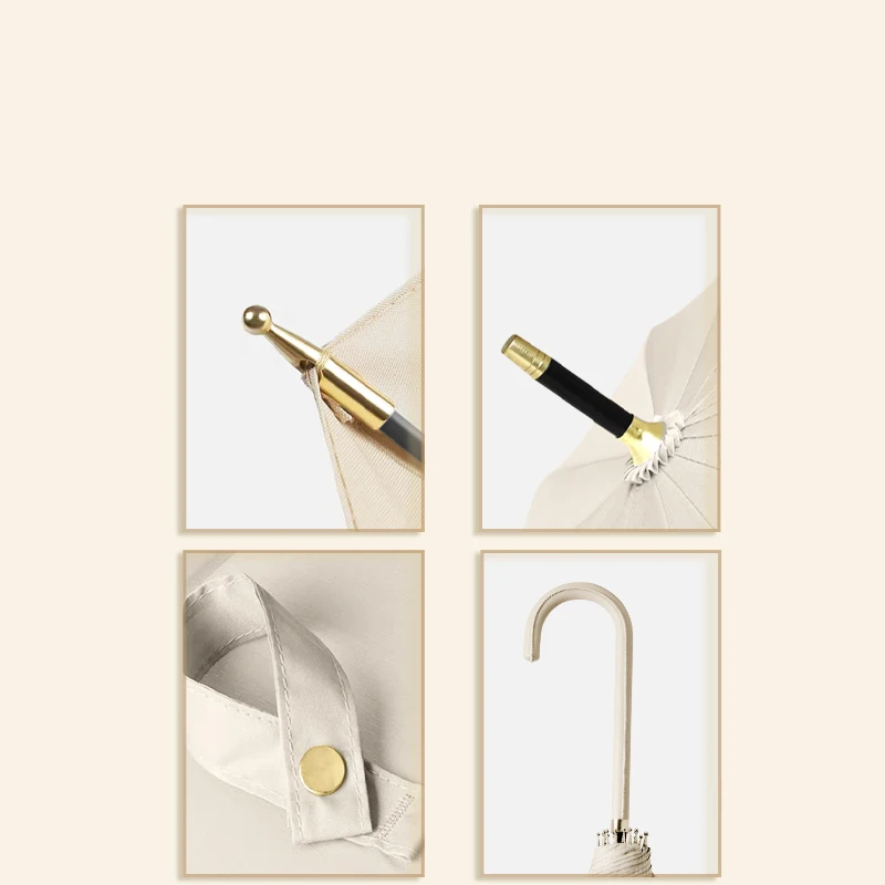 Factory Direct Sale Uv Umbrella Solid Umbrella 16 Open The Manual Long Handle Umbrella
