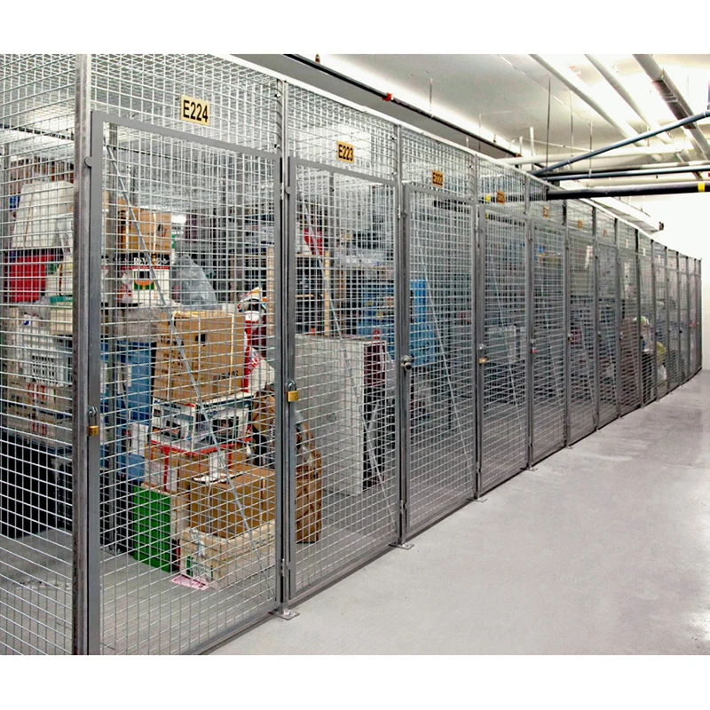 Metal storage cage double tier wire mesh storage locker freestanding lockable storage cage