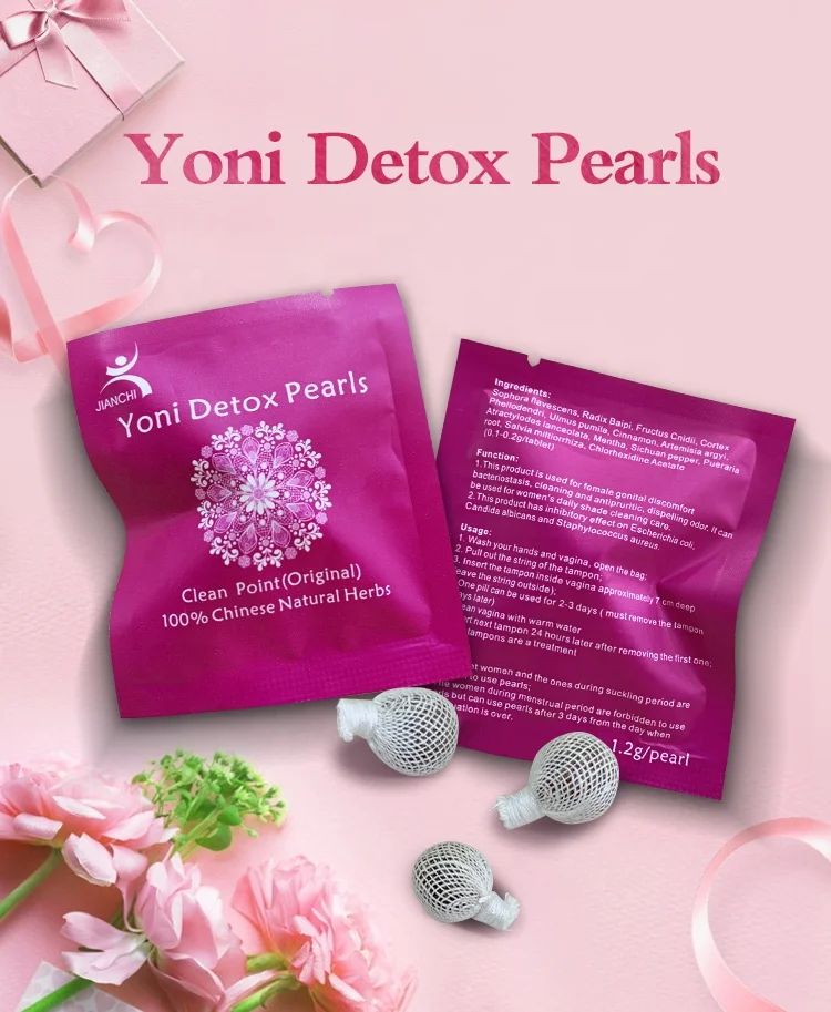 Private Label Yoni Pearl Herbal Vaginal Clean Tampon Yoni Detox Pearls with Applicators