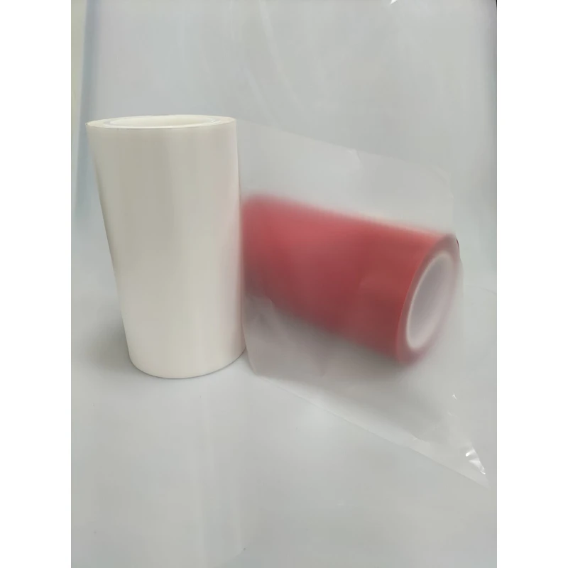 0.025mm dumb surface release film 5-10g die cutting process film PET release film Red blue transparent