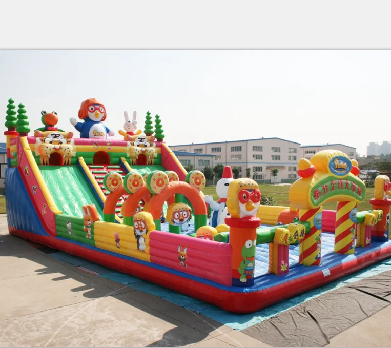 Manufacturer Inflatable Penguin Castle Trampoline Park House Bounce Slide Inflatable Park