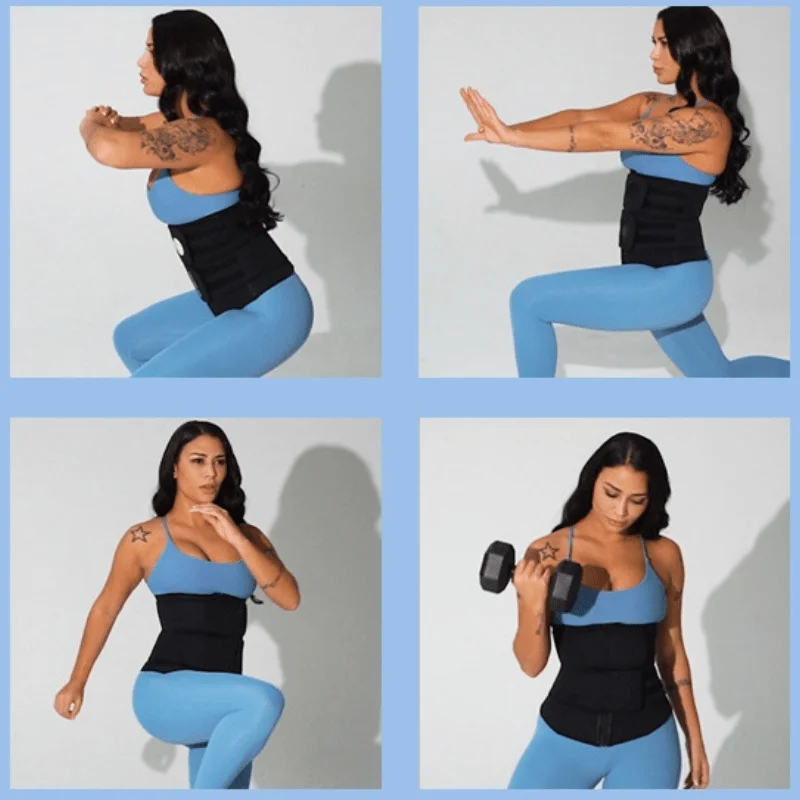 Dropshipping Private Label  Pink Waist Trainer Shaper Tummy Control Double Belt 9 Steel Bones Latex Waist Trainer Women