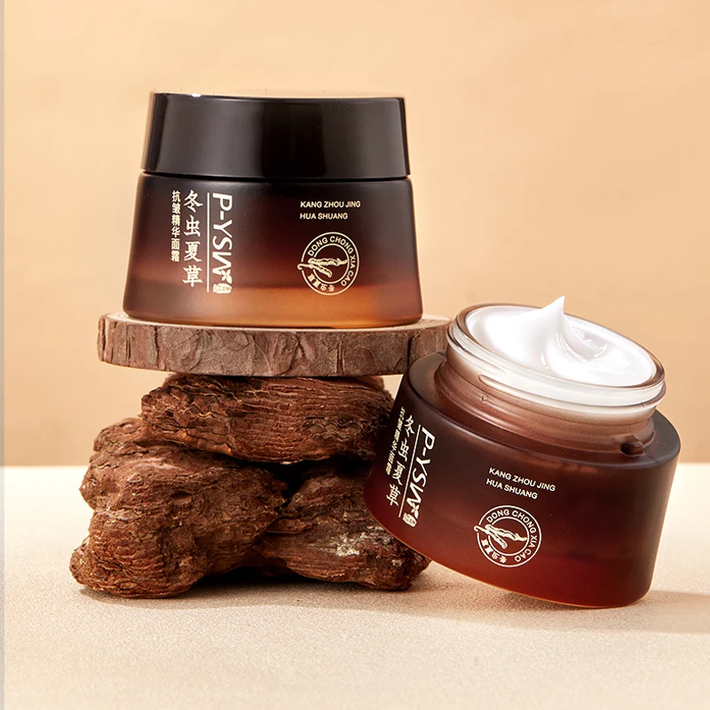Wholesale Oem Light Yellow Texture Face Cream Cordyceps Extract Anti Aging Wrinkle Day Night