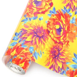 12inx5feet eco friendly realistic floral theme pattern self adhesive permanent vinyl sticker roll on mugs craft DIY