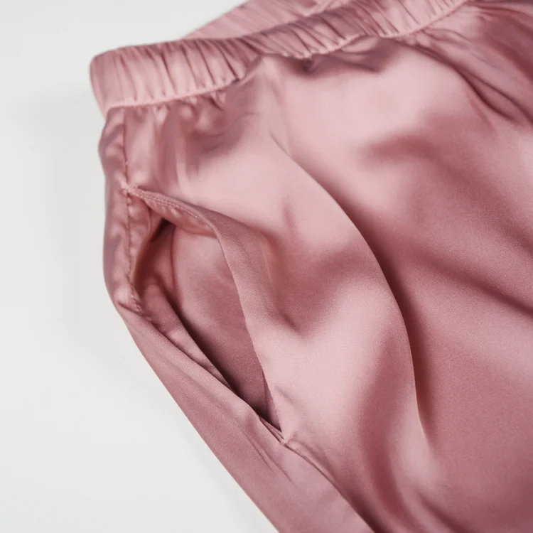 wholesale 2 colors women satin pajama set long sleeve fashion silk pajamas women