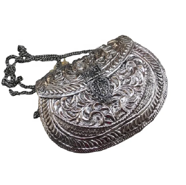 Brass Metal Antique Silver Hot Selling Clutch Bag