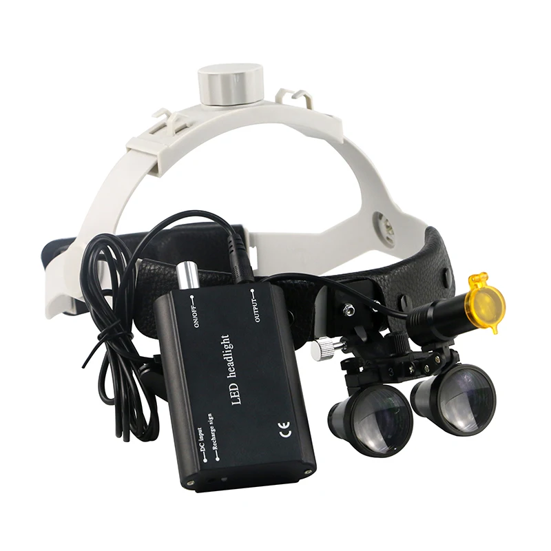 dental  3.5X Maginification Dental Binocular Loupes Surgical Dental Magnifying Lenses With 3W LED Spot Light carton box