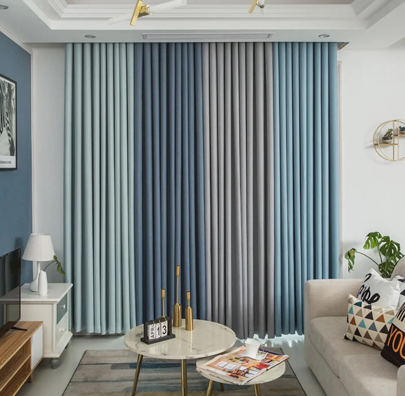 Vertical air curtain without figure soundproof curtains blue for many application