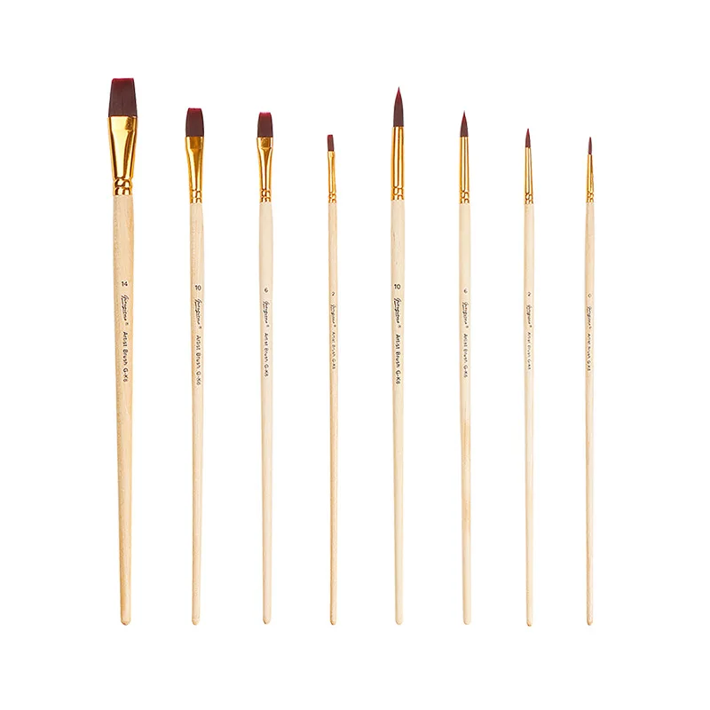 Wholesale Log Color Beginner Adult Artist Nylon Painting Brush Watercolor Paint Brush Manufacturers