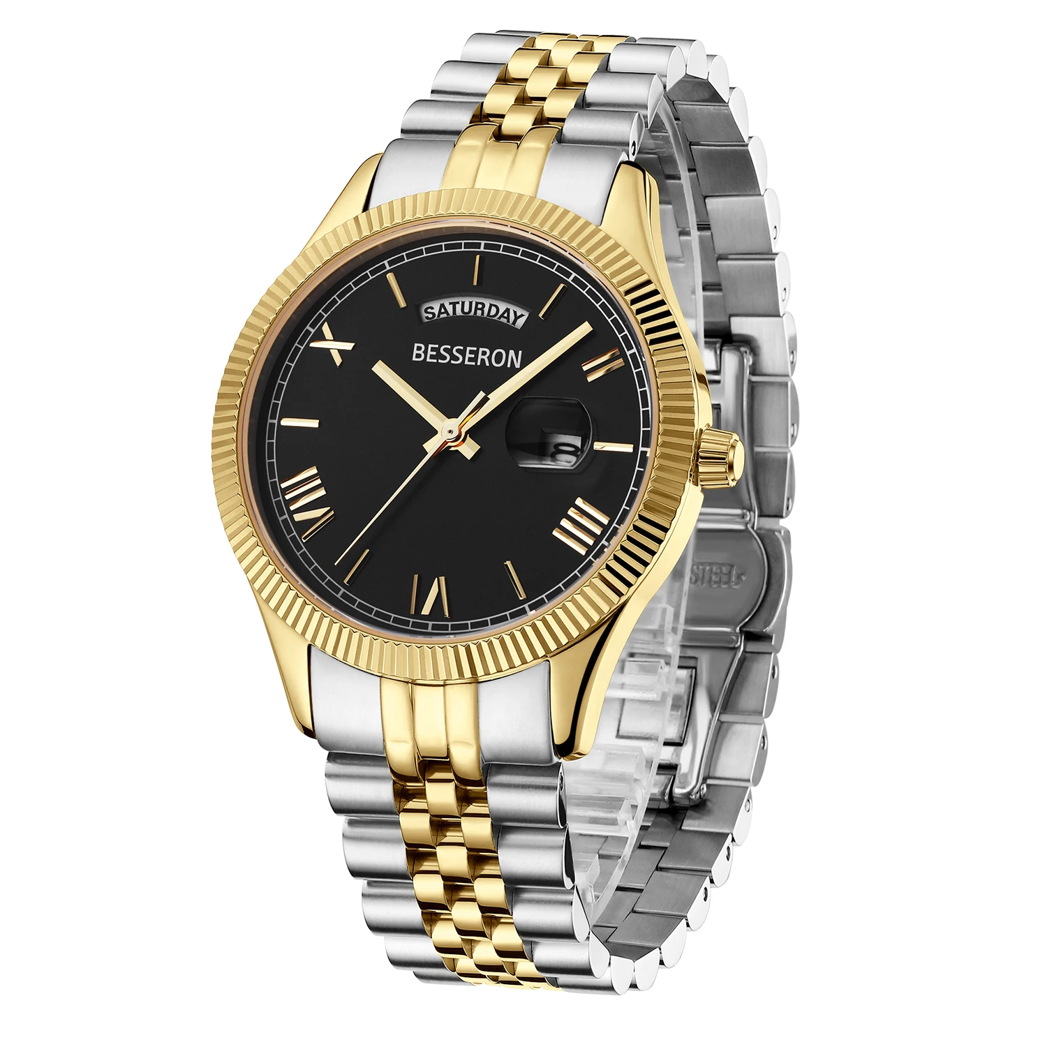 China Manufacturer New Wristwatches with Weekly Date Custom Logo Sapphire Glass 5 ATM Waterproof Japan Movement Quartz Watch