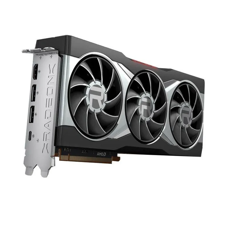 Графическая карта Radeon RX 6800 XT, архитектура 16 ГБ, большая память 300 Вт, три вентилятора, сильное рассеивание тепла L3 + S9