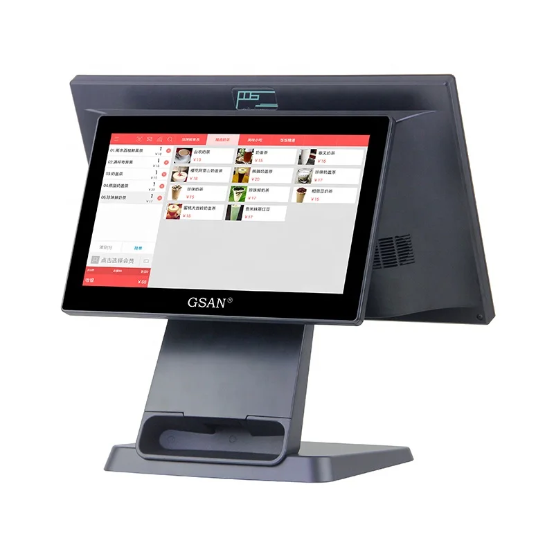 Factory Wholesale All In One Capacitive Dual Screen Pos Systems Restaurant Pos Terminal For Sale