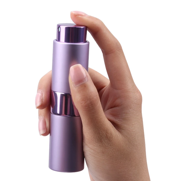 wholesale 8ml 10ml 15ml colorful twist aluminum perfume atomizer bottle refillable