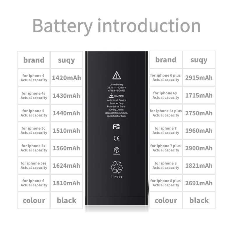 OEM Phone 100% original bateria replacement Battery For Iphone 6 7 8 6s plus 7plus 8plus X XR XS XS MAX 11 PRO 12 mini for apple