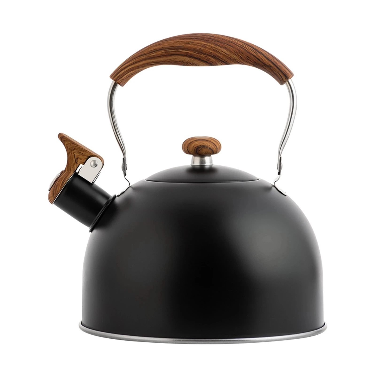2.5L Stainless Steel Whistling Tea Kettle Food Grade Tea Pot Wood Grain Anti-scalding Handle