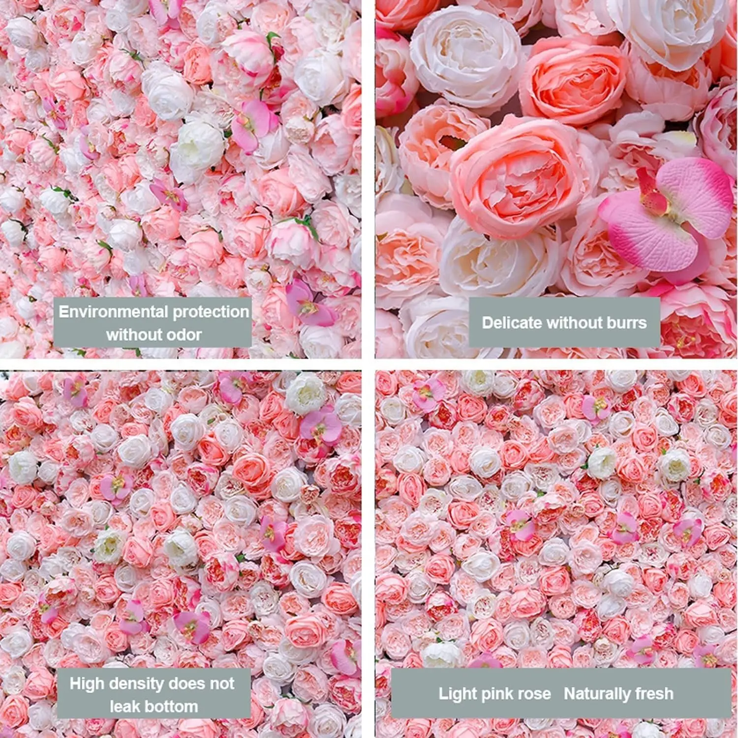 3D Silk Hydrangea Rose Floral Panel fabric artifical wall flowers Backdrop wall artificial flowers pink and white flower wall