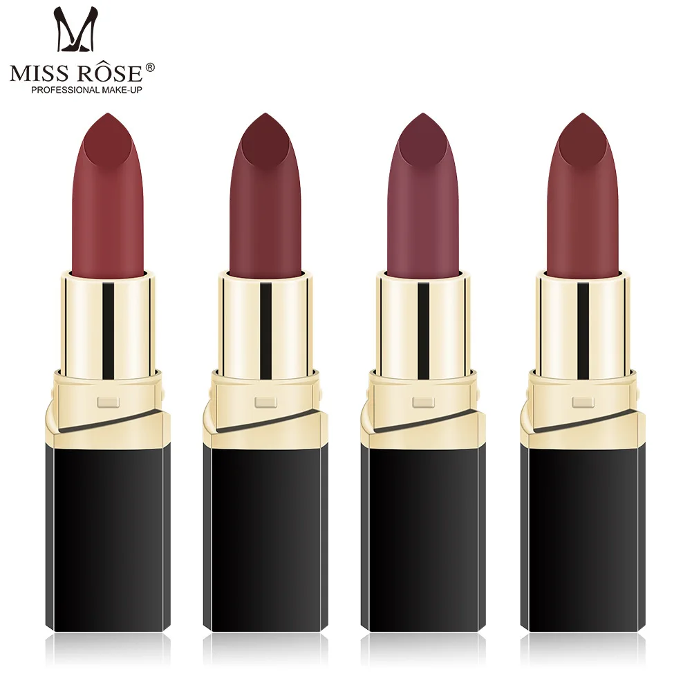 European  American Style Color Dark Dark Chocolate Color Matte Finish Lipstick Coffee Brown Chestnut Brown Cocoa Color
