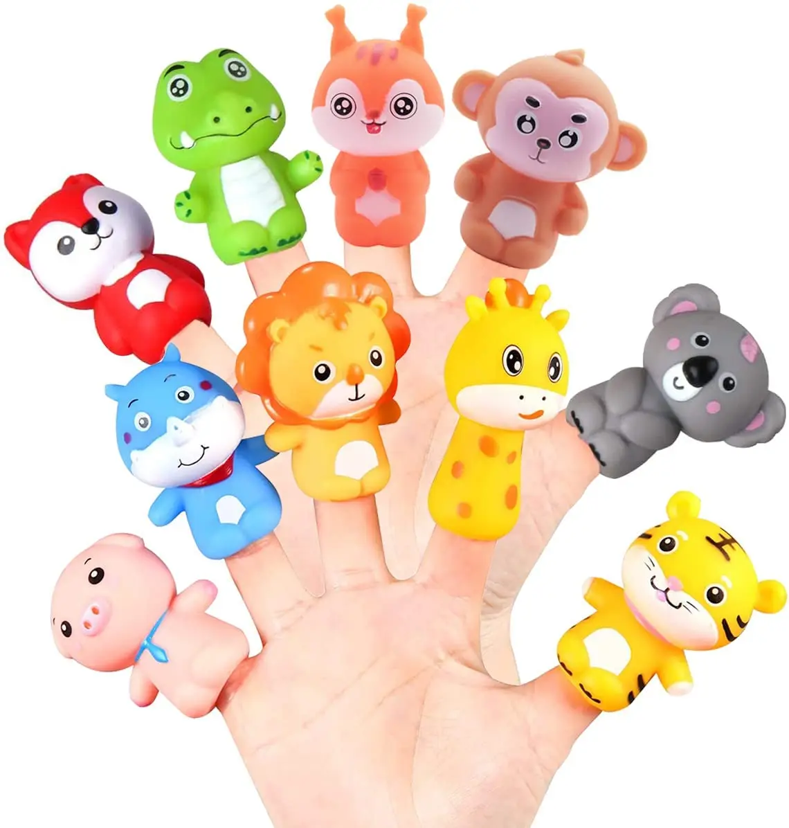 Кукла на палец игрушка мягкие ПВХ игрушки-животные виниловые Обучающие игрушки Мультяшные животные пальчиковая
