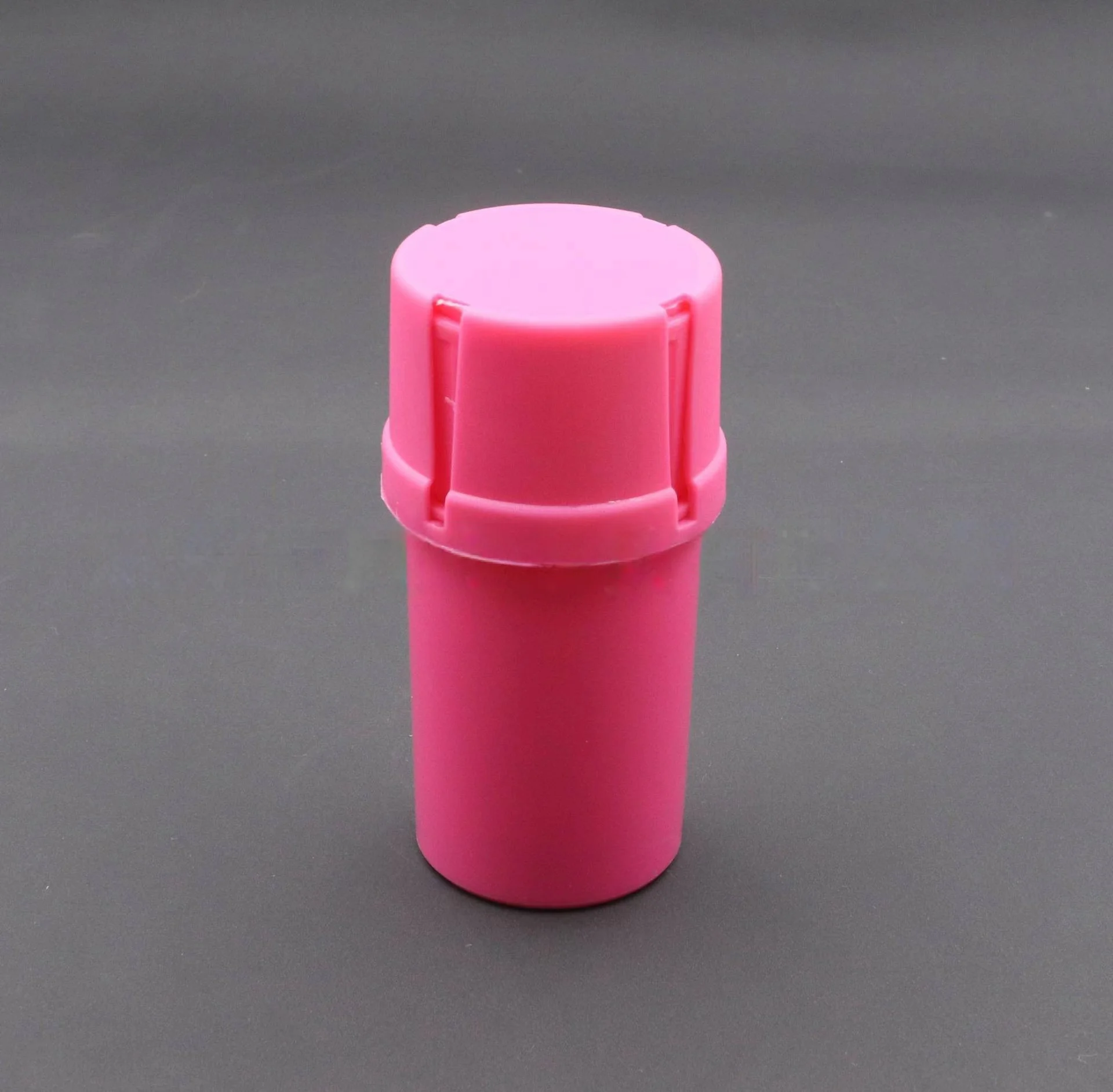 Portable Wholesale Custom Logo Girly Pink Plastic Stash Jar Bottle Storage Container Herb Grinders