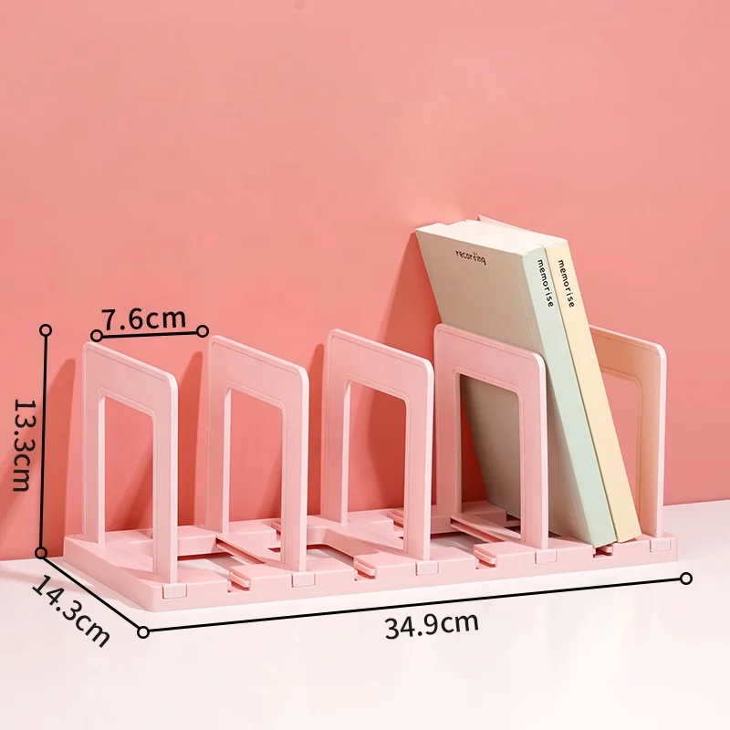 Home Decoration Office File Display Organizer 4 Compartments Detachable Bookends Book Stand Holder custom folder