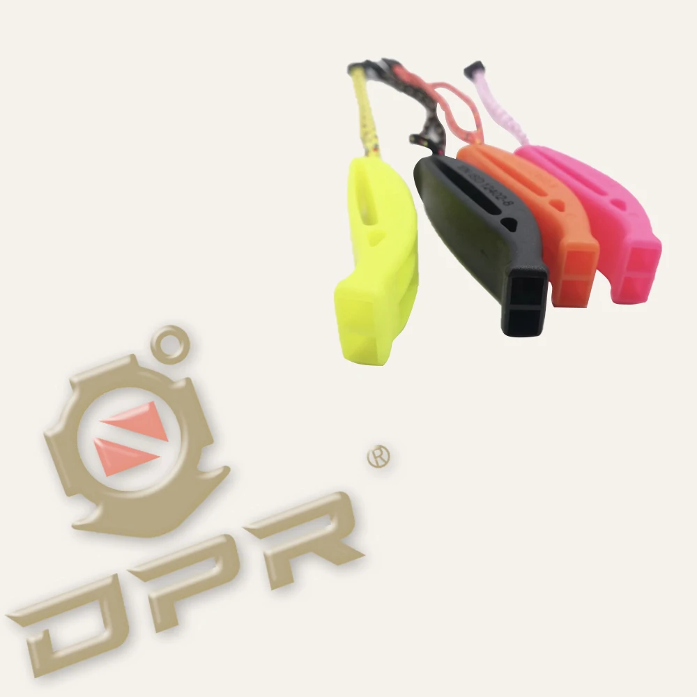 DPR Brand scuba diving safety whistle with split ring or rope all colors