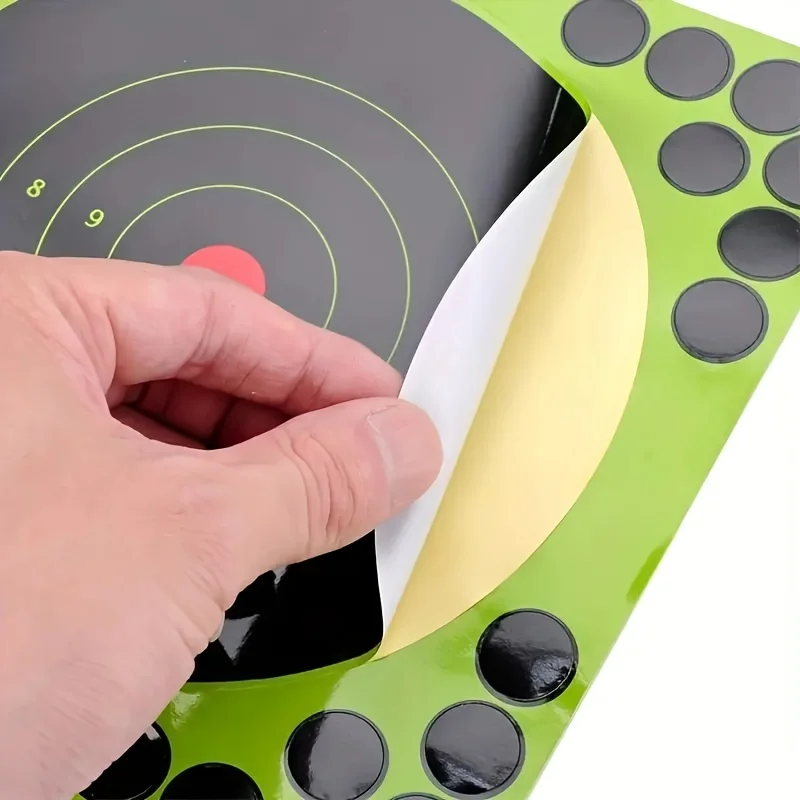 Shooting Targets 8 X 8 Inches Self Adhesive Bullseye Shooting Range Targets Fluorescent Stickers Splatter Paper