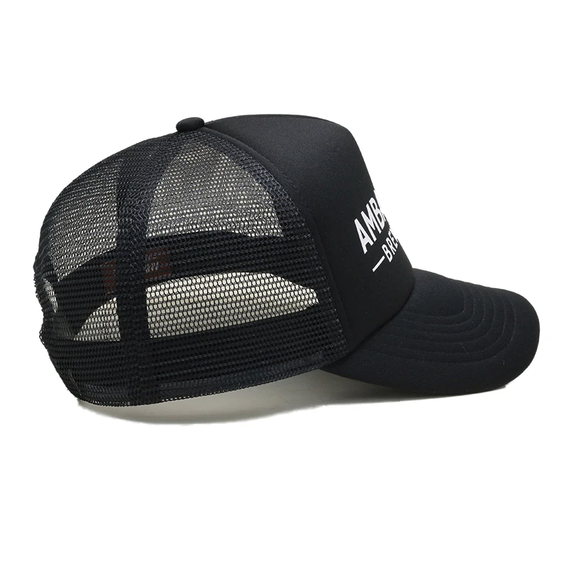 Custom Printing Two Town Polyester Foam Front 5 Panel High Crown Mesh Back Trucker Hat Cap
