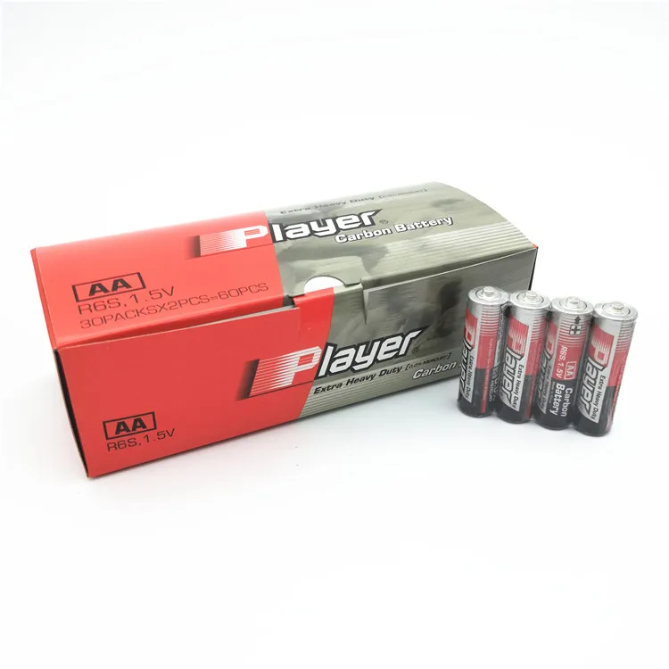 R6 UM3 AA Battery for Wireless Mouse 2 Pcs/Small Blister Card R Player 60 Mins 1.5V Dry Cell