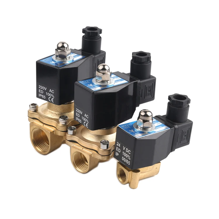 Ningbo Factory High Quality Brass Pneumatic Valve Solenoid 220v Ac  24V DC Water Oil Gas Valve 1.5 Inch Solenoid Valve