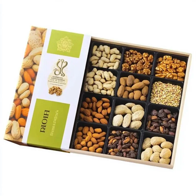 Luxury Kraft Paper Nut Gift Packaging Boxes with UV Coating Foil Specifications Recycled Materials for Food Shipping & Display