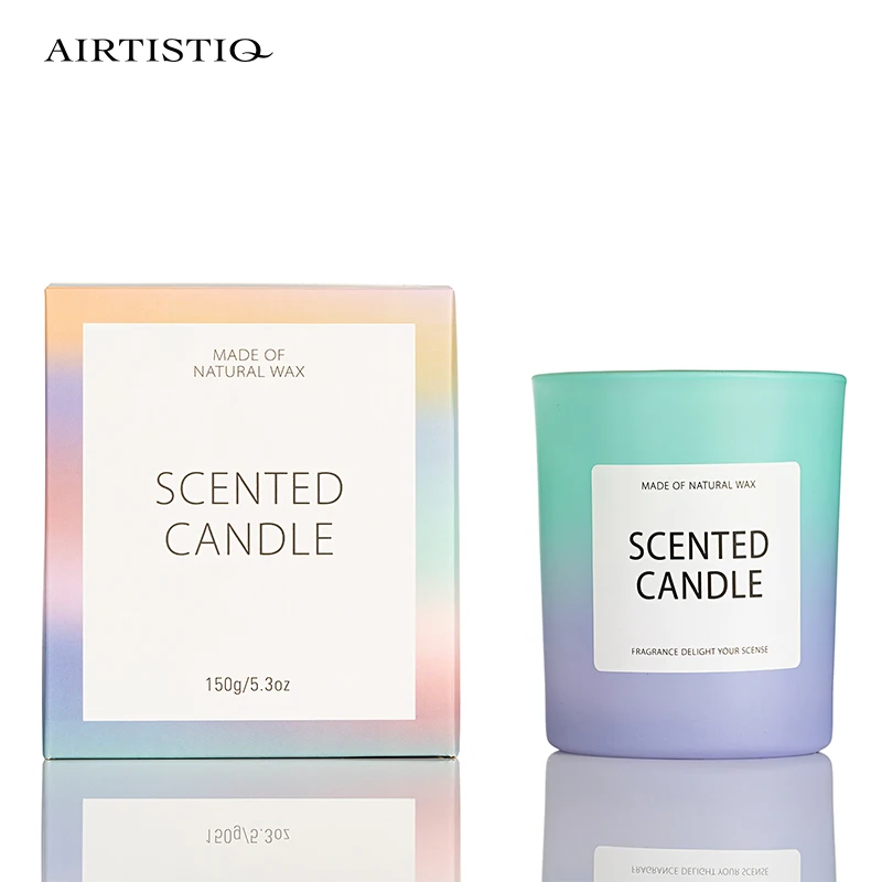 Wholesale Modern Hot Sale Gradient Glass Jar Scented Soy Candle