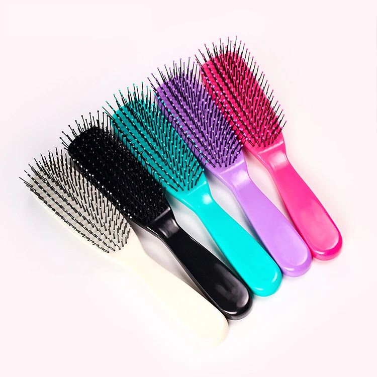Gentle Touch Detangler Hair Brush - Scalp Brush / Grooming Brush Stimulates Hair Growth with Dual-Length Soft Nylon Bristles for